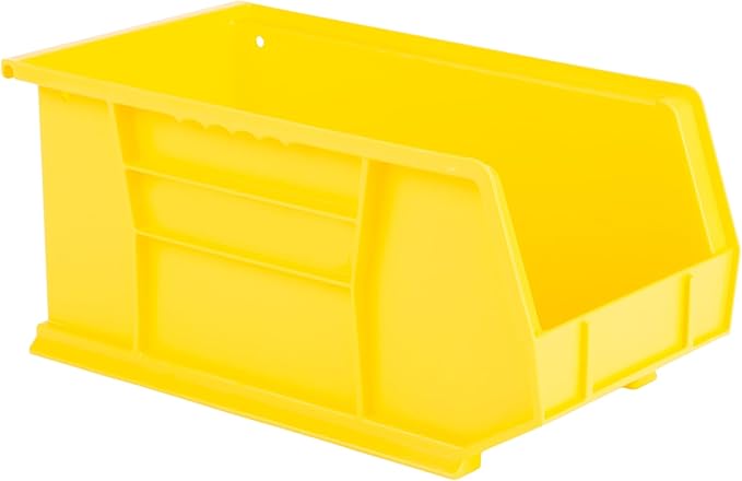 Hudson Exchange 15" x 8" x 7" (6 Pack) Plastic Stackable Storage Bin and Hanging Container, Yellow
