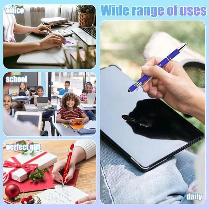 10 Pcs Inspirational Pens - Motivational Ballpoint Pens Bulk with quotes Stylus Tip Gifts for School Coworkers Office Supplies Black Ink