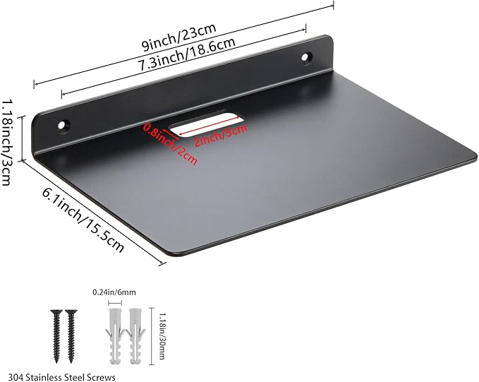 Floating Wall Shelves, 3.0mm Thick Aluminium Alloy Small Floating Shelf - Image 3