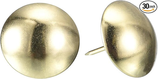 uxcell Upholstery Tacks Nail Pins Furniture, 30Pcs 30x30mm Thumb Tack Pins Assortment Kit Carbon Steel for Home Sofa DIY Decorative Nail Heads Nails, Gold