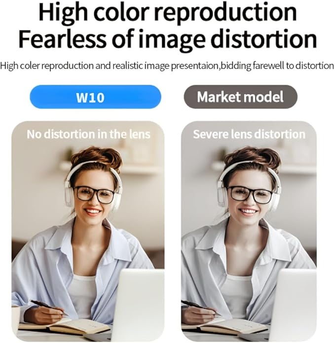 1080P Webcam, Compatible with PC/Laptop/Mac, Computer Camera with Low-Light Correction, AI Noise-Canceling Microphone, Adjustable Field of View, Built-in Privacy Shutter, Ideal for Meetings (W10)