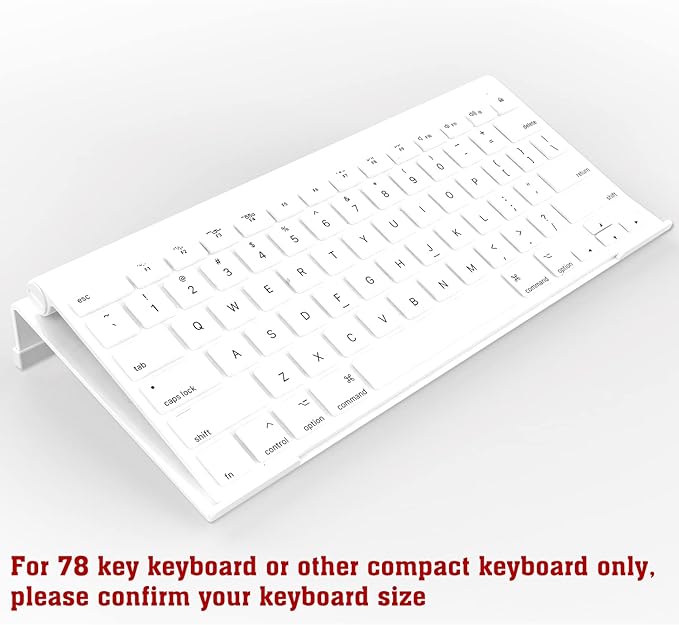 Mini Computer Keyboard Stand - 11.8'' x 5.1'' - Acrylic Keyboard Holder for 78 Keys, Universal Compact, with White Silicone Strip