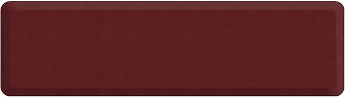 GelPro Anti Fatigue Nonslip Mat: Hard Floor Utility Mats for Garage, Patio and Kitchen - 20" x 72" x .5" - Leather Grain Cranberry