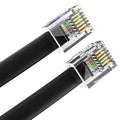 AmzDeals 2-Pack 6 Inch Black RJ12 6P6C Reverse Wired Cable, Pro Grade Voice by AMZDEALS