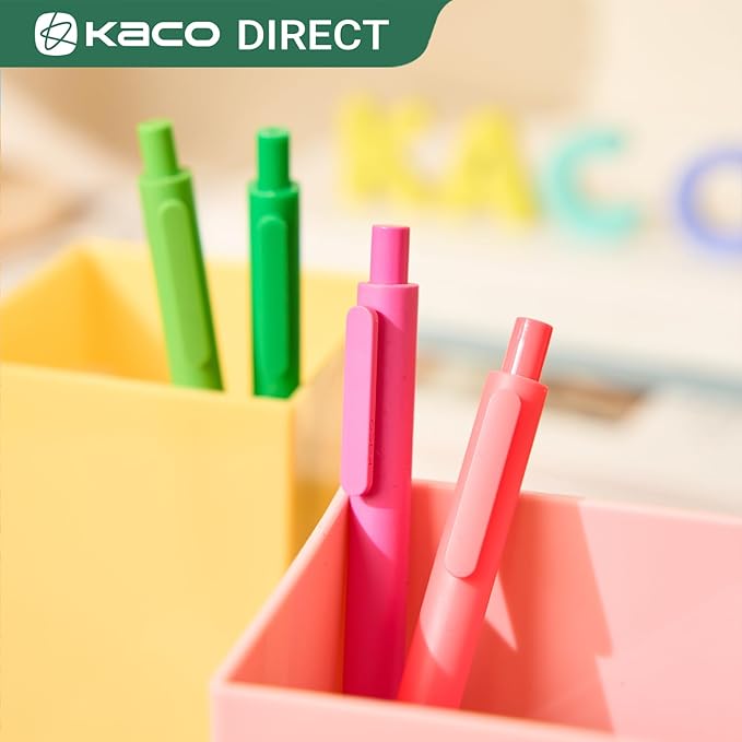 Kaco PURE Gel Pens 20 Pieces 0.7mm Assorted Color Ink Aesthetic Journaling Pens Cute, Retractable, Soft Touch Barrel, Quick Drying