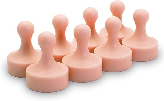 GLASSBOARD STUDIO Powerful Neodymium Magnets, Pawn-Shaped - Strong Fridge/Refrigerator and Whiteboard Magnet, Ideal for Office, Kitchen, Crafts - Rare Earth, Heavy Duty (8, Juicy Peach)