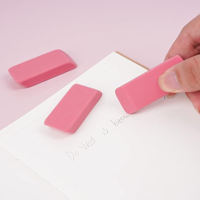 200 Pack Pink Erasers Bulk Latex-Free Soft Erasers Pencil Erasers for Kids Teachers and School and Office Supplies