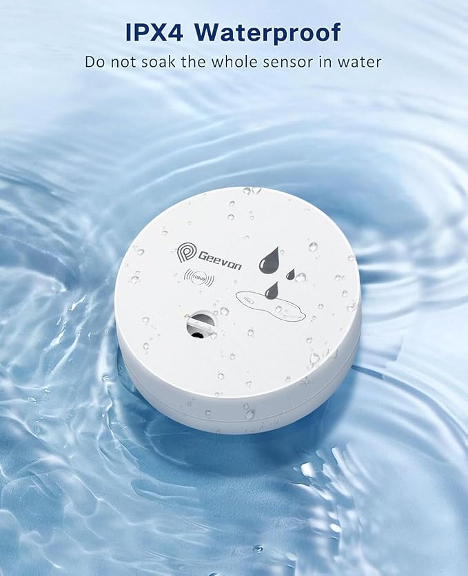 Geevon 5 Pack Water Leak Detectors, 100dB Water Sensor Alarms Flood Detector - Image 8