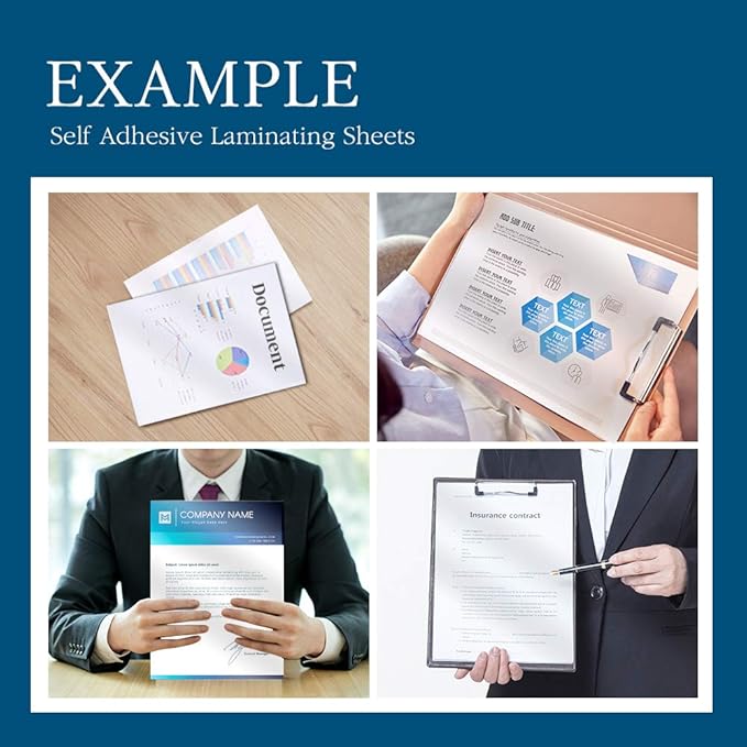 Self Stick Laminating Sheets 8.7 x 12.2 Inches, 4mil, Pack of 20, No Heat, No Machine, Peel and Stick Laminating Sheets, Self Adhesive Contact Paper, Self Sealing Clear Vinyl Stickers by VIOLLETO"