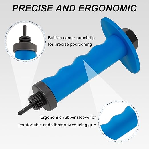 Hollow Punch Set, 14pcs Premium Leather Hole Punch Kit with Pin Point Punch Shaft, Gasket Cutting Puncher for Leather, Rubber & Plastic, 3/16" to 1-3/8"