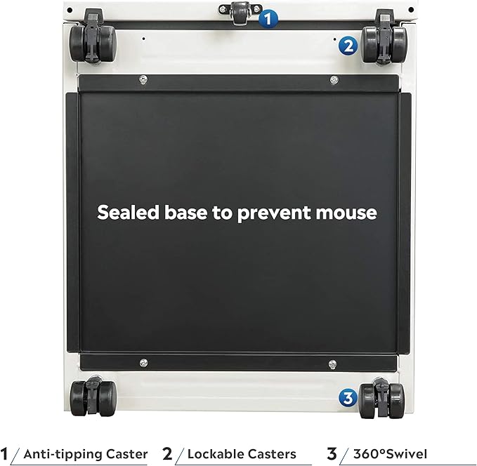 DEVAISE 2 Drawer Mobile File Cabinet with Lock, Commercial Vertical Filing Cabinet for Home Office, White