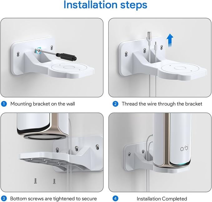 XLTTYWL Orbi WiFi 7 Wall Mount Kit, ABS Orbit 7 Mount Bracket Optimize Space - Image 6