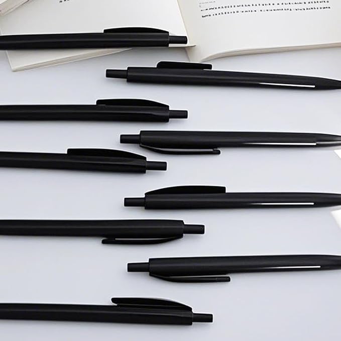 100 Pack Pens Bulk Retractable Ballpoint Pens No Bleed Black Barrel Click Pen Smooth Ink Medium Point Pen for Office Home School Supplies 1.0MM Black Ink