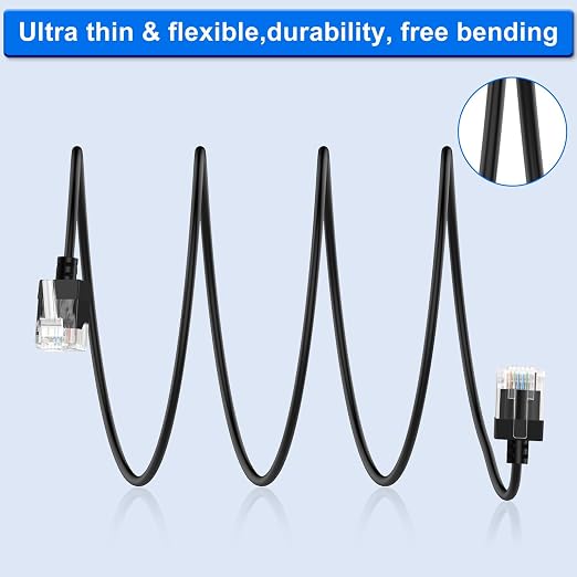 Cat6A Ethernet Cable 90 Degree Up Angled 30FT, Flexible Slim & Ultra Thin Cat6 - Image 6