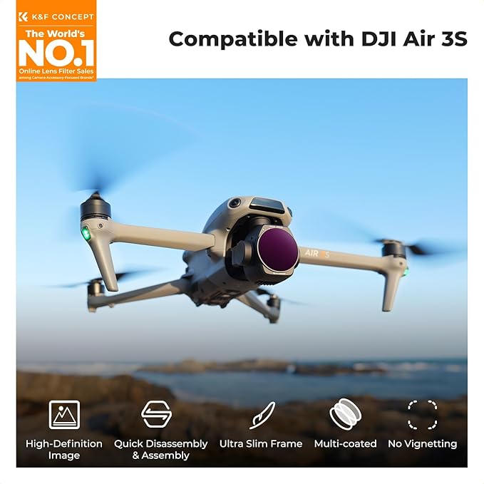 K&F CONCEPT ND PL Filter Set for DJI Air 3S, HD Optical - Image 2