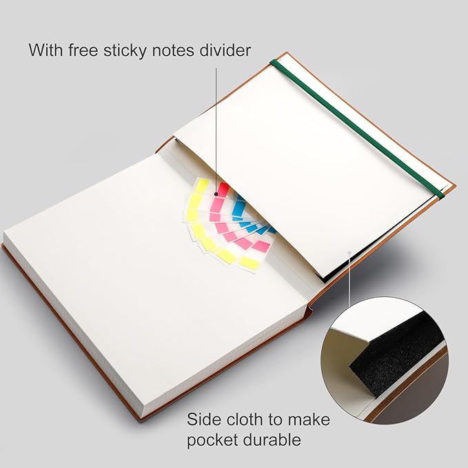 AHGXG Graph Paper Notebook - Grid Paper Notebook Large A4 8.5''×11'', 320 Pages Thick Journal, 100gsm Thick Graph Paper, Leather Softcover, Inner Pocket - Green