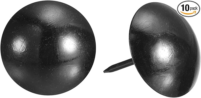 uxcell Upholstery Tacks Nail Pins Furniture, 10Pcs 25x28.5mm Thumb Tack Pins Assortment Kit Carbon Steel for Home Sofa DIY Decorative Nail Heads Nails, Black