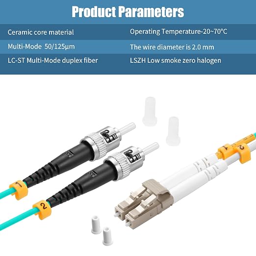 Fibergaga-OM3 LC to ST Multi-Mode Fiber Patch Cable, Duplex 50/125µm 10G/40G - Image 4