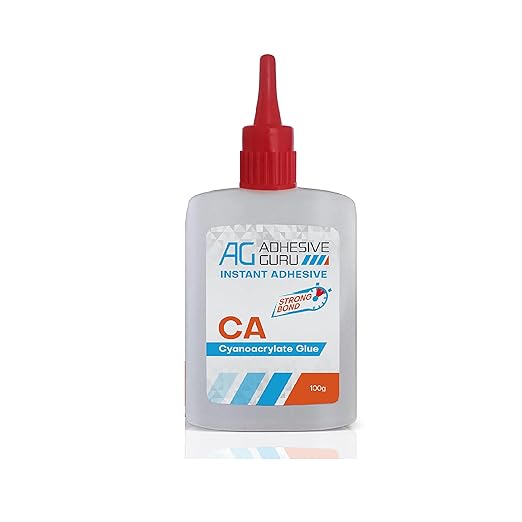 Adhesive Guru Cyanoacrylate (CA) Super Glue (3.5 oz) for Plastic, Metal, Leather, Ceramic - Fast Adhesive for Woodworking, Hobby Models, Carpentry - 1 Pack