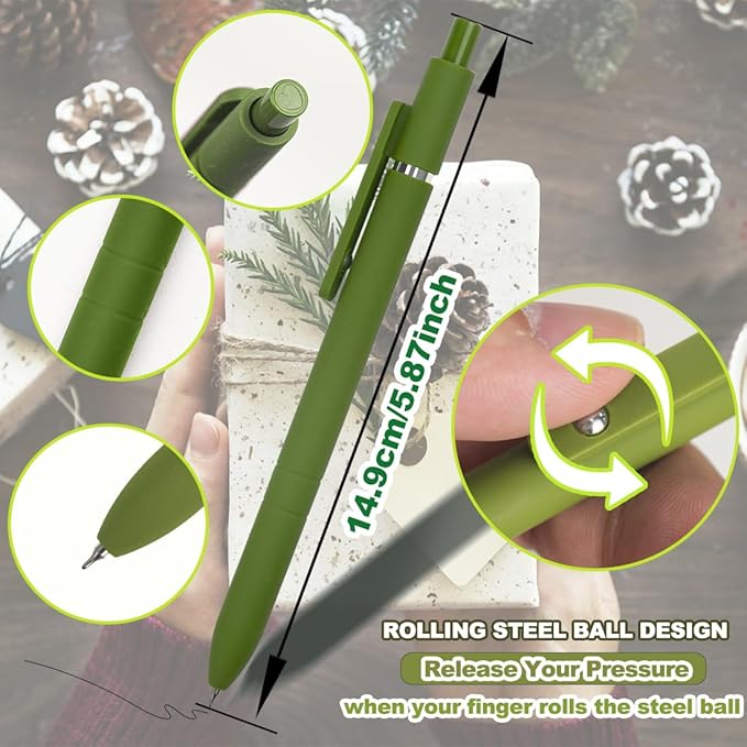 6 Pcs Colorful Gel Pens,0.5mm Fine Point for Journaling Note Taking Writing, Quick Dry Black Ink Pens for Office School Supplies Gifts for Women Teacher Students (Vintage-6pcs)