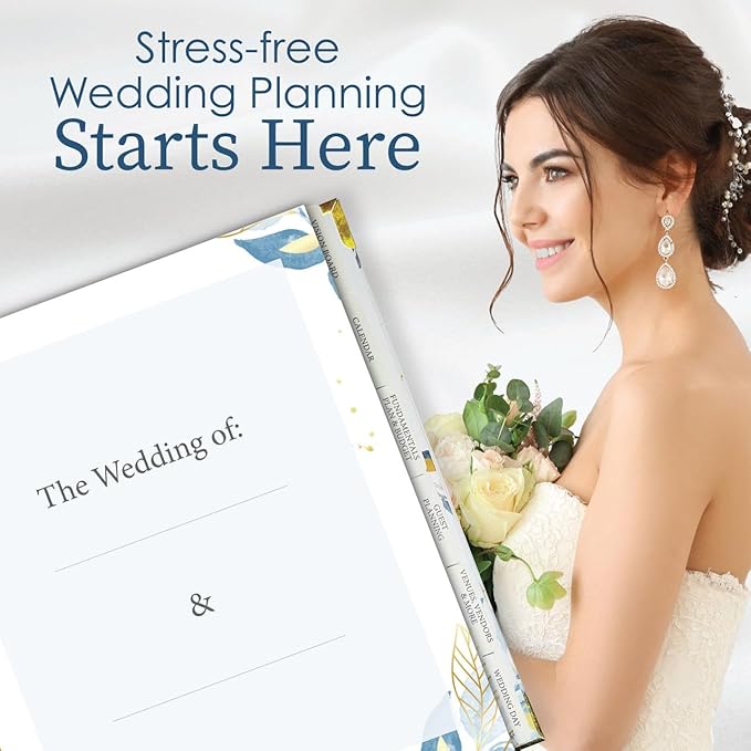 Wedding Planner Book and Organizer, Bridal Planner Includes Countdown Calendar, Beautiful Pen, Wedding Planning Book, Budget Planner, Wedding Timeline, Vendor Contacts.