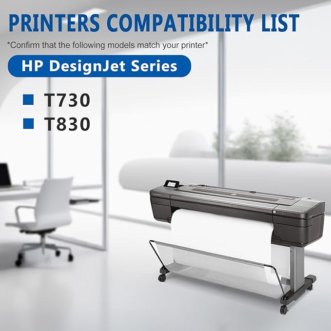 HP 728 Ink Cartridge 300ml (F9J68A) 728 Compatible with DesignJet T730 T830 MFP Large Format Plotter Printers (1-Pack, Matte Black)