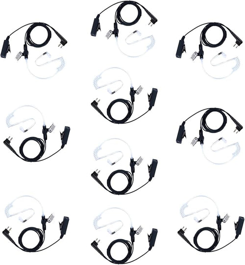 10 PCS CLS1110 Acoustic Tube Surveillance Earpiece/Headset by KEYBLU
