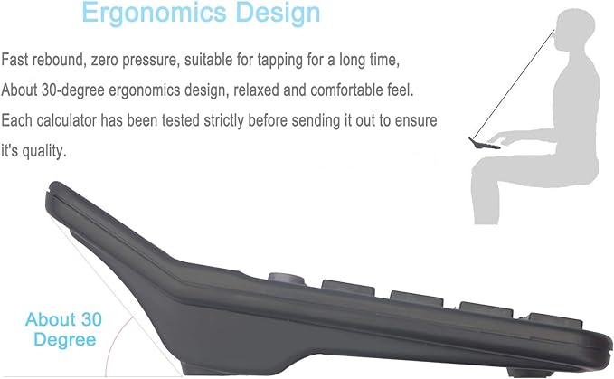 Calculators, Large Button Calculator with Angled LCD Display 12-Digit Dual Power Handheld Desktop Feature for Office, School, Home(Black, Pack of 5)