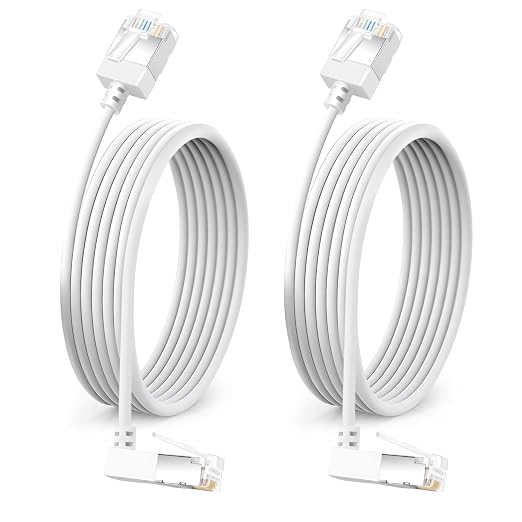 Flexible Cat 6A Ethernet Cable 270° Up Angled 15 Feet 2Pack, 10Gbps High-Speed by DUTEVOLNS