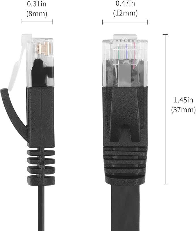 REXUS Retractable Cat 6 Flat Ethernet Network Cable 6.6 FT, 10 Gigabit High - Image 4