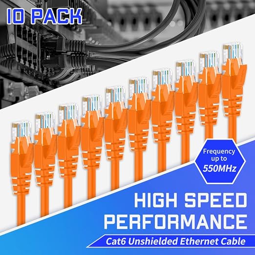 Cat6 Ethernet Cable 0.5 Feet 10 Pack Network RJ45 Cat6 Internet Patch Cable - Image 2