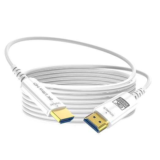8K Fiber Optic HDMI Cable 50 FT, 8K@60Hz 4K@240Hz, Thin Extra Long HDMI Cable by DGHUMEN
