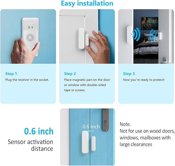 Door Chime, Wireless Door Open Sensor Alarm When Entry Business/Office/Store - Image 6