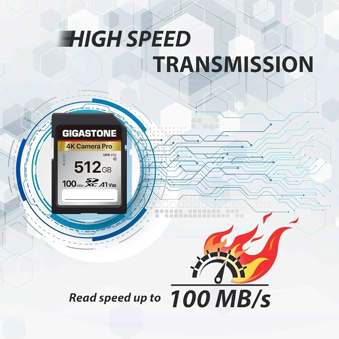 【5-Years Data Recovery】 GIGASTONE SD Card 512GB Memory Card 4K Pro Series Speed - Image 3