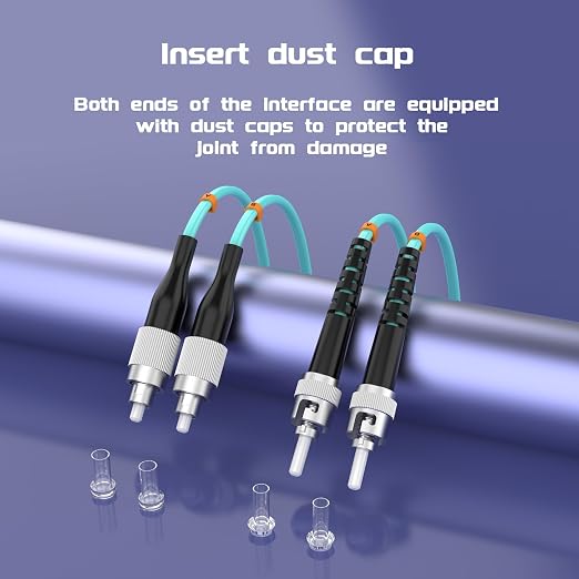 OM3 FC/UPC to ST/UPC Fiber Patch Cable 50Meters 164ft 10BG Multimode Duplex - Image 6