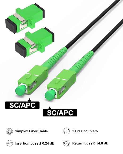 12 Meters SC/APC to SC/APC Fiber Patch Cable, Armored Single Mode Cable - Image 4