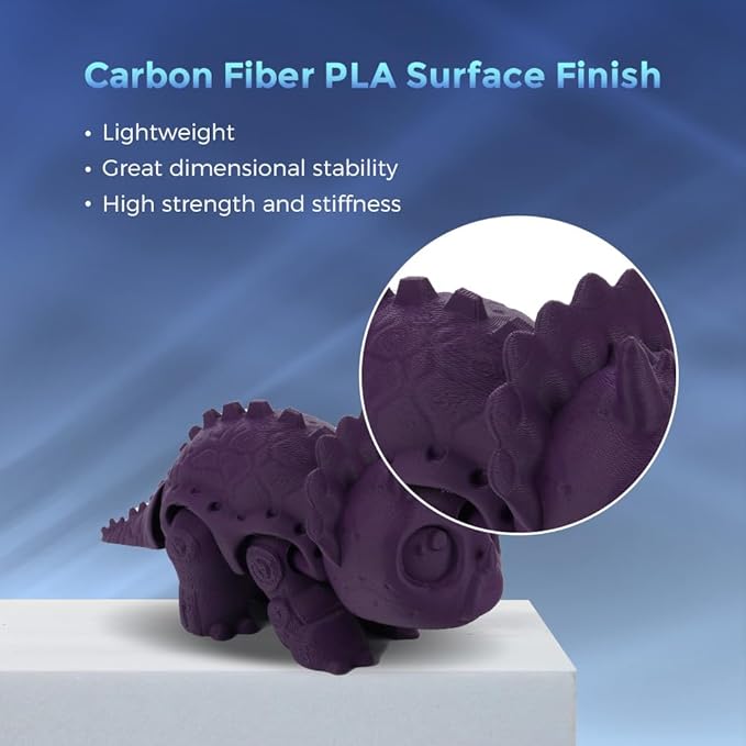 FLASHFORGE Carbon Fiber PLA Filament 1.75mm, Carbon Fiber Reinforced PLA 3D Printer Filament, 1KG Spool Dimensional Accuracy +/- 0.02mm, High Strength & High Abrasion-Resistance (Iris Purple)