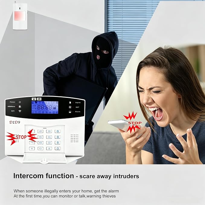 17pcs Wireless DIY Home Burglar Alarm System, 4G WiFi GSM, No Monthly Fee - Image 4