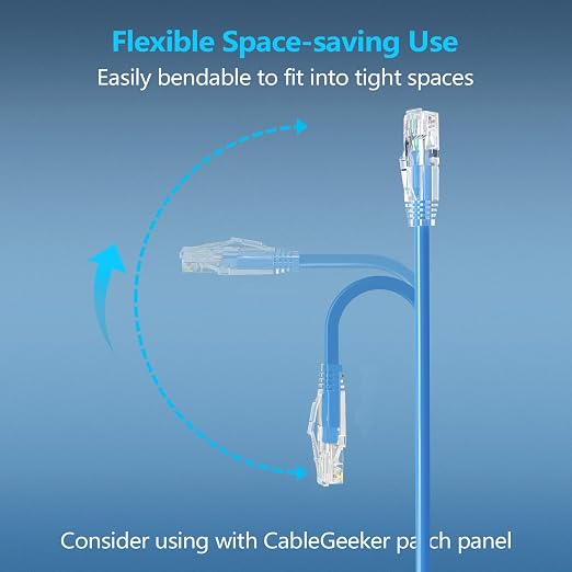 CableGeeker Patch Cables Cat6a 3ft Slim, Cat6 Ethernet Patch Cable 10G Support - Image 3