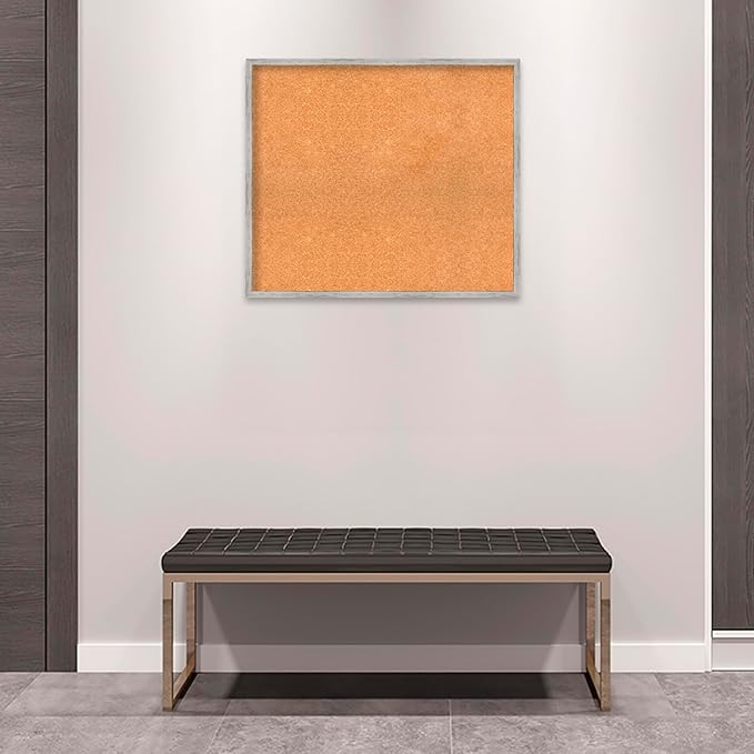 Amanti Art Natural Cork Board for Wall, 27x31 Vision Board with White Frame, Large Corkboard Office Decor for Home Organization, Cottage Corkboard Pinboard to Display Items for Home Organization in