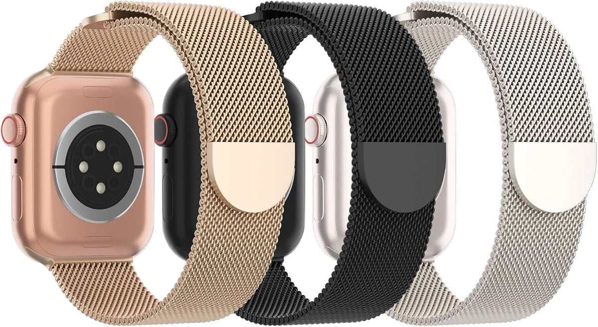 3 Pack Mesh Metal Band Compatible by Steezrd