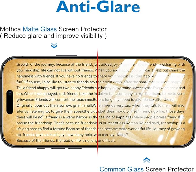 Mothca 2 Pack Matte Glass Screen Protector - Image 3