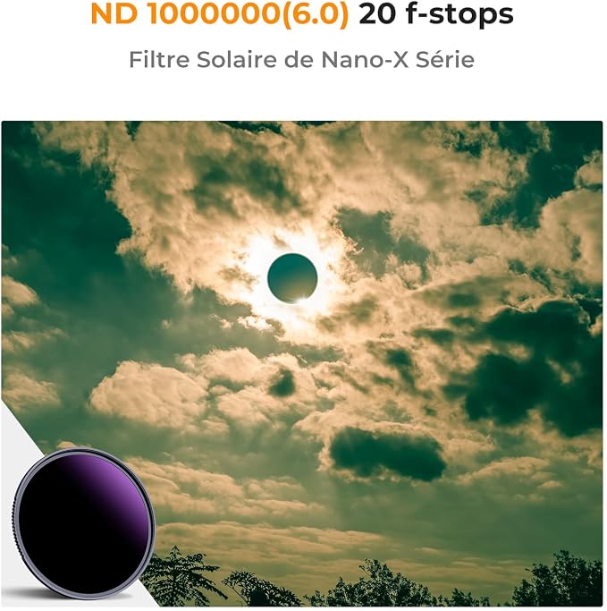 K&F CONCEPT 95mm ND1000000 ND Lens Filter Solar Eclipse Neutral Density Camera - Image 2