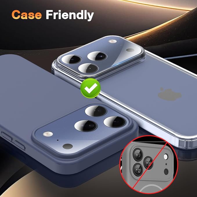 YWXTW [0 Bubbles for iPhone 17 Pro Max Camera Protector, Full Coverage Tempered - Image 5