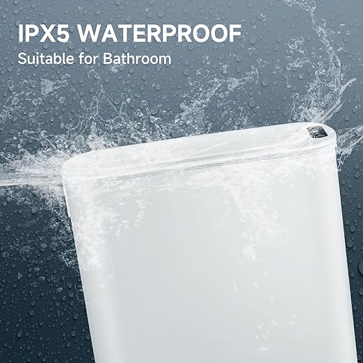 5 Gallon Motion Senor Bathroom Trash Can with Lid, Automatic Garbage Can Touchless, Smart Plastic Waste Basket for Narrow Spaces, Bathroom, Office, Bedroom, Living Room (White)