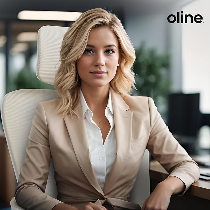 Oline ErgoAir Ergonomic Office Chair – Adjustable Lumbar Support, Flip-Up Armrests, Mesh Computer Desk Chair, Swivel Rolling Executive Gaming Chair for Home & Office (Beige)