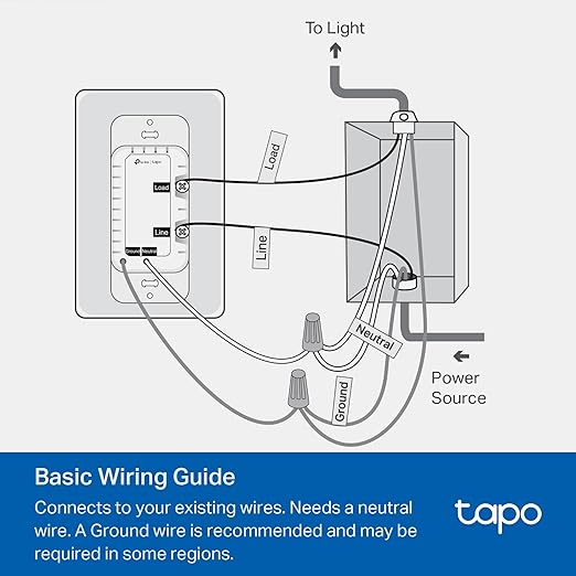 TP-Link Tapo Smart Dimmer Switch, Single Pole, Neutral Wire Required, 2.4GHz - Image 7