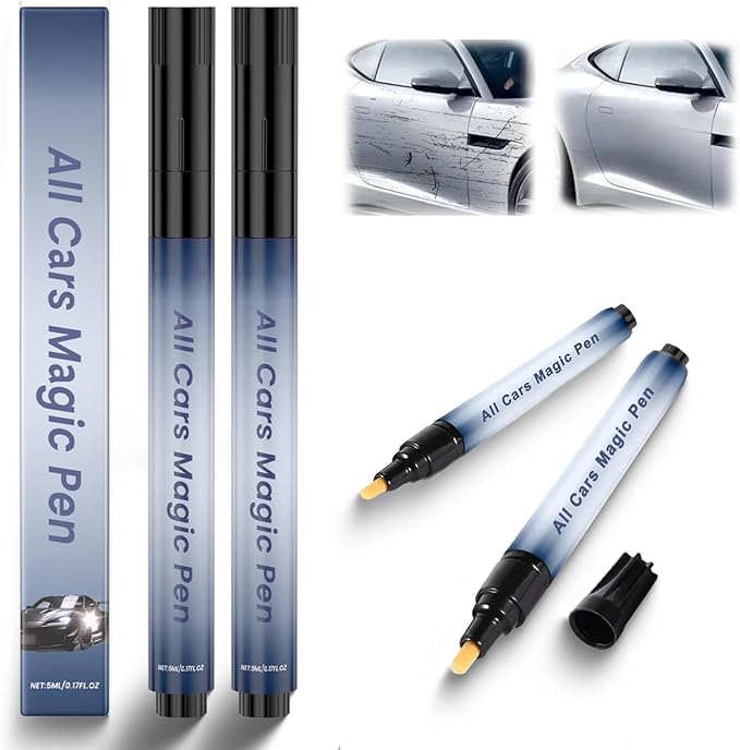 All Cars Magic Pen, Car Scratch Remover, Quick Fix for Scratches and Paint Damage, Weatherproof Fits All Car Colors (2pcs)