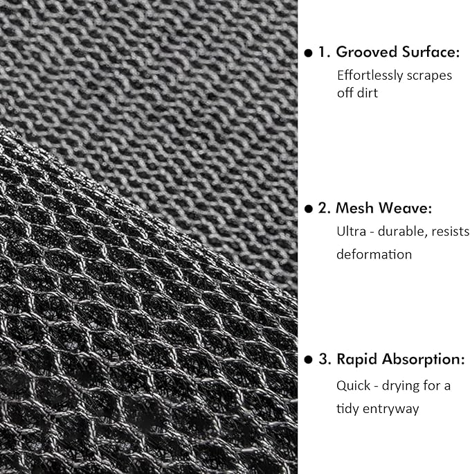 Extra Large Front Door Mat 48"x31" Heavy-Duty Waterproof Runner,Non-Slip Outdoor Rug for Entrance,Rubber Double Doormat Outside for All Weather,Black and White