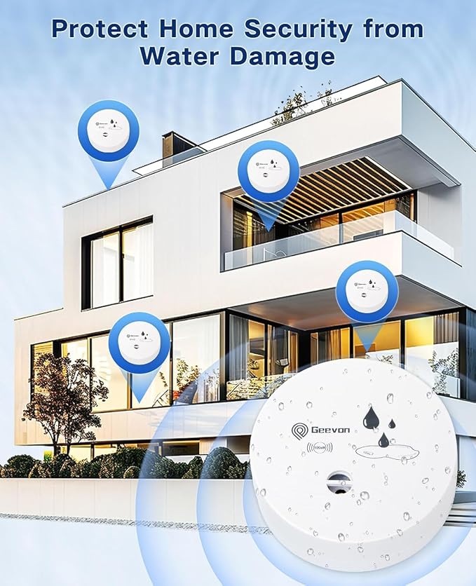 Geevon 5 Pack Water Leak Detectors, 100dB Water Sensor Alarms Flood Detector - Image 9
